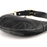 11372 Ergo Hobo Schultertasche aus schwarzem Leder