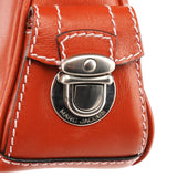 Orange Leather Multi-Pocket Blake Shoulder Bag