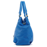 Blue Leather Classic Q Fran 2-Way Bag