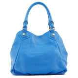 Blue Leather Classic Q Fran 2-Way Bag