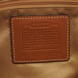 10772 Schultertasche aus beigem Signature Canvas mit hellbraunem Lederbesatz