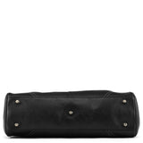 8A71 Black Smooth Leather Hamptons Tote Bag