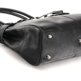 8A71 Black Smooth Leather Hamptons Tote Bag