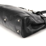 8A71 Black Smooth Leather Hamptons Tote Bag