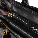 12482 Madeline Turnlock tote i sort læder