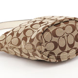40896 Schultertasche aus Signature Canvas in Beige und Braun