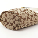 40896 Schultertasche aus Signature Canvas in Beige und Braun