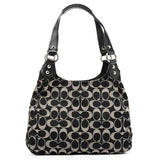 F21881 Borsa hobo Signature in tela Signature grigia e nera