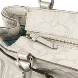 F15677 Borsa tote Hamptons in tela Signature argento metallizzato