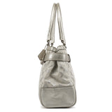 F15677 Borsa tote Hamptons in tela Signature argento metallizzato