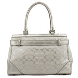 F15677 Borsa tote Hamptons in tela Signature argento metallizzato