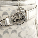F15677 Borsa tote Hamptons in tela Signature argento metallizzato