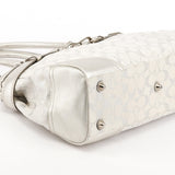 F15677 Borsa tote Hamptons in tela Signature argento metallizzato