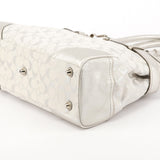 F15677 Borsa tote Hamptons in tela Signature argento metallizzato