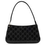 005 1785 Black Calfskin GG Embossed Shoulder Bag