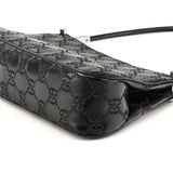 005 1785 Black Calfskin GG Embossed Shoulder Bag