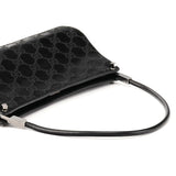 005 1785 Black Calfskin GG Embossed Shoulder Bag