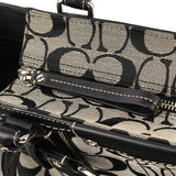 F13068 Grey Black Signature Canvas Hamptons Tote Bag