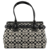 F13068 Grey Black Signature Canvas Hamptons Tote Bag