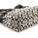 F13068 Grey Black Signature Canvas Hamptons Tote Bag