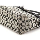F13068 Grey Black Signature Canvas Hamptons Tote Bag