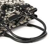 F13068 Grey Black Signature Canvas Hamptons Tote Bag