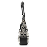 6091 Signature Clip hobo i gråt og sort Signature canvas