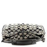 6091 Signature Clip hobo i gråt og sort Signature canvas