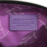 Purple Multicolour Nylon Geometric Print Vanity Pouch
