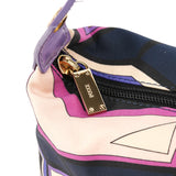 Purple Multicolour Nylon Geometric Print Vanity Pouch