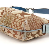 3680 Beige Blue Python Patchwork Shoulder Bag