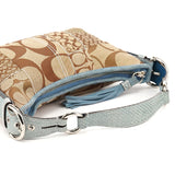 3680 Beige Blue Python Patchwork Shoulder Bag