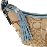 3680 Beige Blue Python Patchwork Shoulder Bag