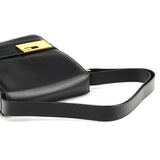 001 1274 Black Leather Square G Shoulder Bag
