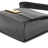 001 1274 Black Leather Square G Shoulder Bag
