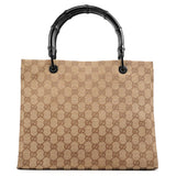 002 1016 Beige Brown GG Diana Bamboo Tote Bag