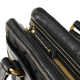 11645 Black Signature Canvas Turnlock Tote Bag