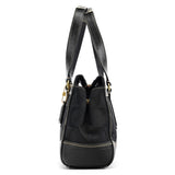 11645 Black Signature Canvas Turnlock Tote Bag