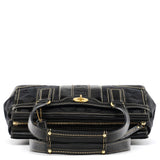 11645 Black Signature Canvas Turnlock Tote Bag