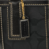 11645 Black Signature Canvas Turnlock Tote Bag