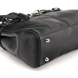 8A70 Hamptons tote i sort glat læder