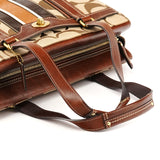F11637 Beige Brown Signature Turnlock Tote Bag