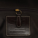 F11637 Beige Brown Signature Turnlock Tote Bag