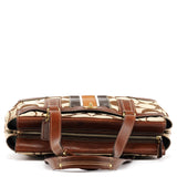 F11637 Beige Brown Signature Turnlock Tote Bag