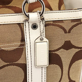6234 Beige White Signature Gallery Tote Bag