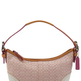 6351 Soho axelväska i rosa Signature-canvas