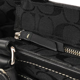 8K07 Sac cabas Hamptons en toile Signature noire