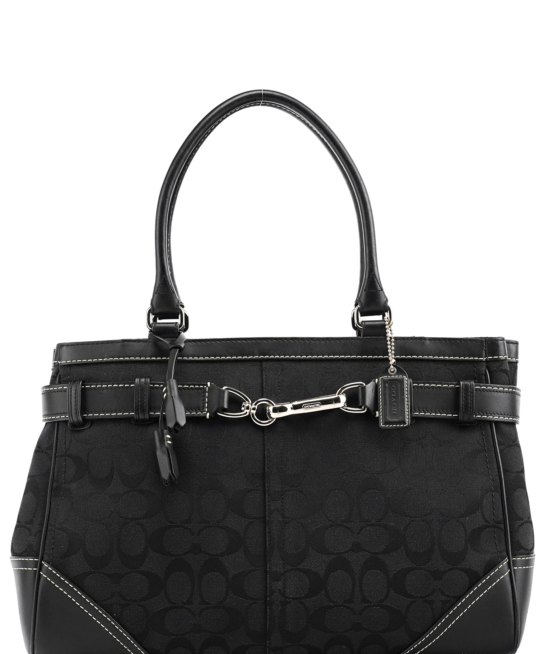 8K07 Black Signature Hamptons Tote Bag