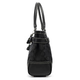 8K07 Sac cabas Hamptons en toile Signature noire