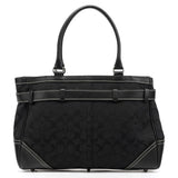 8K07 Sac cabas Hamptons en toile Signature noire